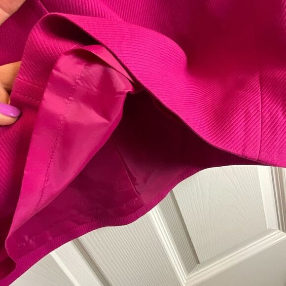 Ann Taylor Women 4P Pink Skirt Back Zip Straight Pencil Knee Length Buttons N2 - Picture 10 of 12